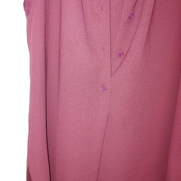 Wilfred Women's Size XS Burgundy Sheer Chiffon Hi-Lo Blouse - Picture 2 of 5